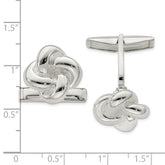 Sterling Silver 925 Knot Cufflinks with Polished Finish for Men